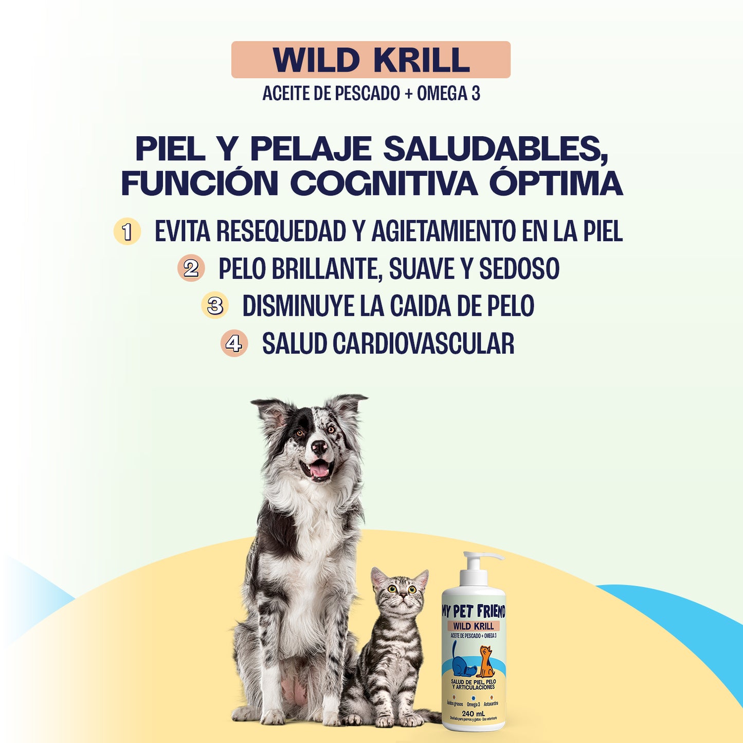 Aceite de Pescado para Perros y Gatos - WILD KRILL Omega 3